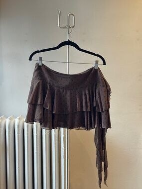 NWT Zara Polka Dot Ruffle Mini Skirt